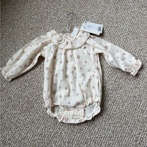 H&M Cream One-Piece with Pink Floral Print